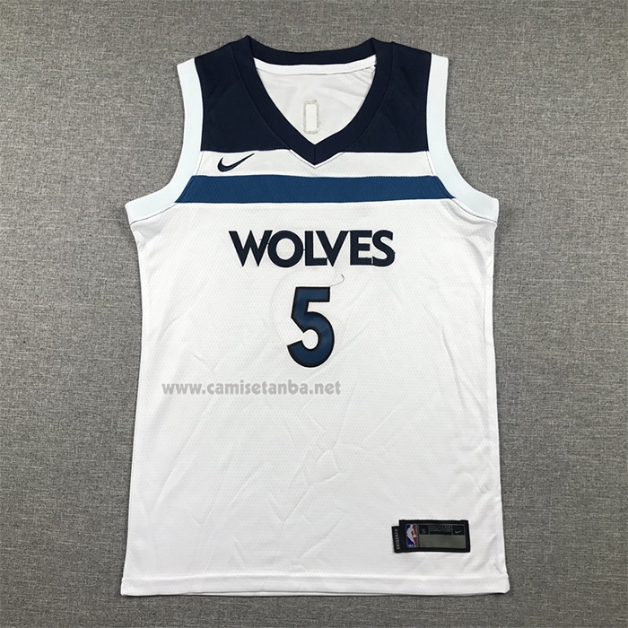 Camiseta Nino Minnesota Timberwolves Anthony Edwards #5 Association 2022-23 Blanco